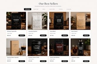 design premium private label coffee brand shopify store