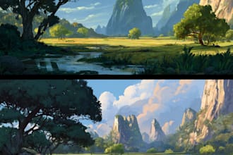 do mystical horror dark environment concept art or landscape