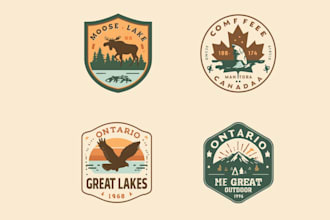 design vintage outdoor hunting fishing logo