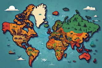 make unique hand drawn map vector illustration