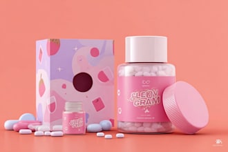 design a cute product packaging or label