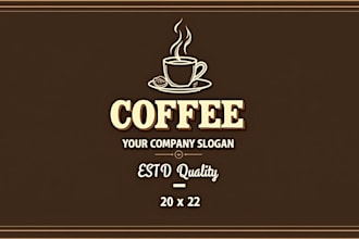 design awesome coffee cup logo design with express delivery