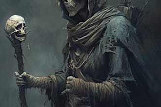 do fantasy horror vampire character art