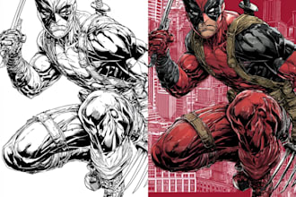 comic book illustration, marvel comic superhero