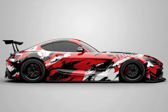 do modern racing car wrap, sports car, jump car design