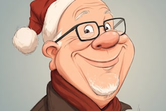 draw awesome cartoon caricature for gift, christmas card