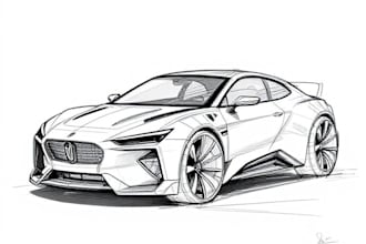 sketch a car or vehicle design concept using digital drawing
