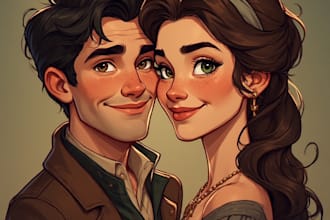 paint custom couple portrait for you