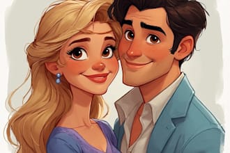 design a personalized couple portrait, perfect for gifts