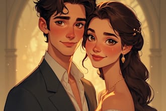 draw couple portrait illustration