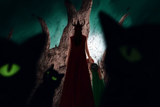 create a fantasy dark sorcerer portrait with arcane power