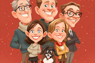 draw awesome cartoon caricature for gift, christmas card