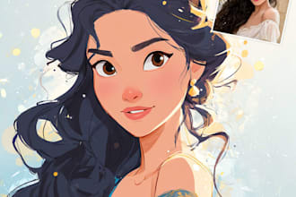 made a unique disney style portrait