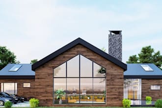 remodel wooden house exterior, architecture building facade, apartment rendering