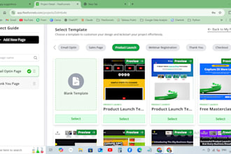 design a full website funnel with landing, sales, checkout, and thank you pages