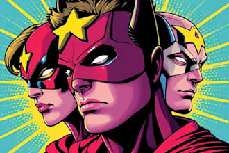 draw comic superhero pop art portraits