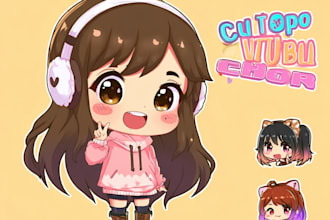 create cartoon chibi logo for vtuber design