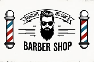 make eye catching barber shop logo