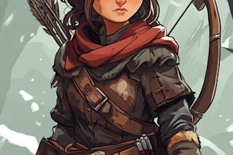do a 2d character design and concept art for your game