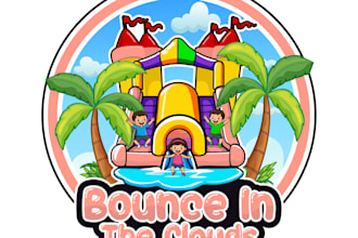 design unique bounce house logo for your business