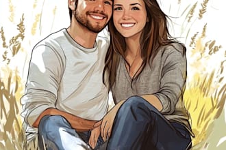 draw faceless couple illustration couples portrait