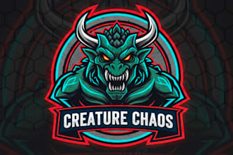 make a unique monster mascot logo with unlimited revision design