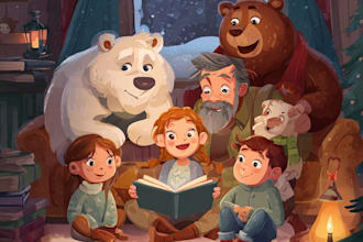 illustrate christmas children story book and bible stories