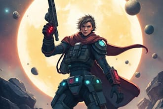 create fantasy, sci fi, character with hyperrealistic style