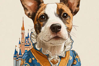 draw disney pet portrait