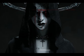 create dark art, metal, gothic illustration