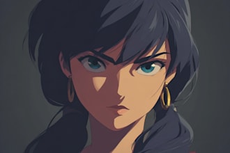 create a illustration anime or roleplaying character
