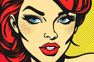 draw a retro pop art roy lichtenstein style