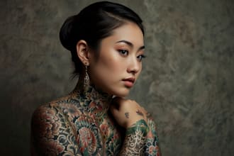 do an oriental japanese tattoo art