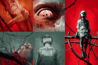 draw fantasy or dark creepy horror metal art illustration