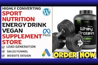 generate sports nutrition energy drink vegan supplement leads and build website