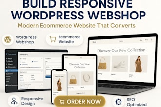 build responsive wordpress webshop and create modern ecommerce webshop