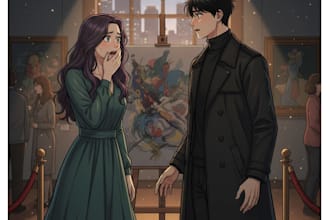 illustrate an emotional reunion scene for your romantic webtoon