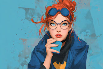 desing an amazing superhero comic cartoon characters