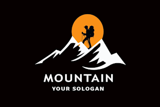 design a bold and professional mountain logo for your brand or business