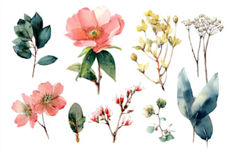 draw a custom botanical or floral watercolor illustration