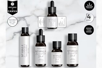 design premium supplement label and product packaging with 3d bottle mockup logo