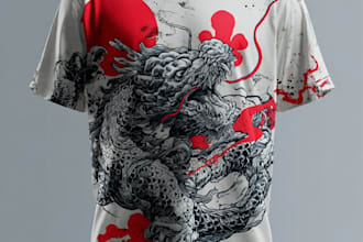 make a japanese t shirt illustration