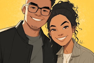 paint custom couple portrait