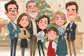 draw christmas cartoon caricature