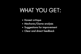 consult with you about your game or game mechanic