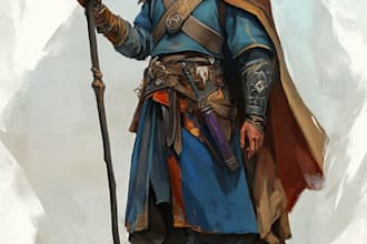 paint your dark fantasy dnd character illustration