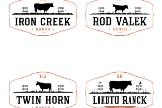 western vintage cattle create brand logo design
