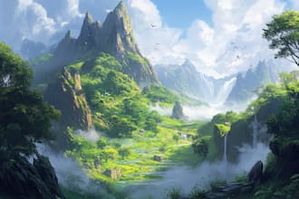 fantasy landscapes, illustration, environment