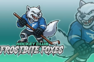 design a esports mascot hockey or gaming twitch cartoon logo