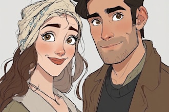 design couple portrait illustration